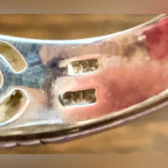 Vintage Designer Signed ATR Sterling Silver & 18K Gold Diamond Ring, Size 6 - Picture 8 of 12